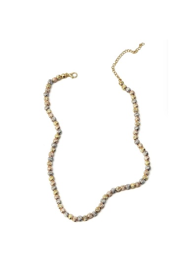 Kadın Dorika Taşlı Altın & Rose & Gümüş Renkli Kolye Renkli