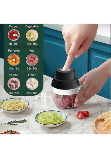 Elektrikli Sarımsak Doğrayıcı, 250ml Sarımsak Öğütücü 2'si 1 Arad Çok Renkli