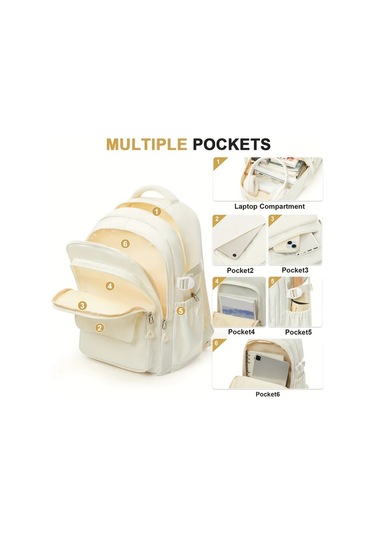 Wangxi Gri Kadınlar İçin Büyük Kapasiteli Çok Katmanlı Hafif Pratik Cepli Siyah Naylon Sırt Çantası Okul Seyahat Ve İş İçin İdeal Gri