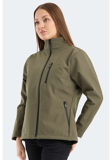Slazenger Hıp Style Kadın Dik Yaka Fermuarlı Haki Mont & Kaban Haki