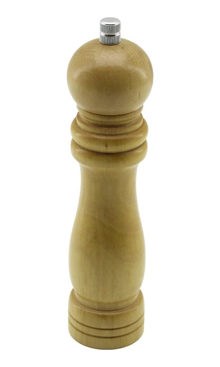 Büyük Çap: 4.5cm - Uzunluk: 19cm Ahşap Tuz - Baharat Öğütücü Kahverengi