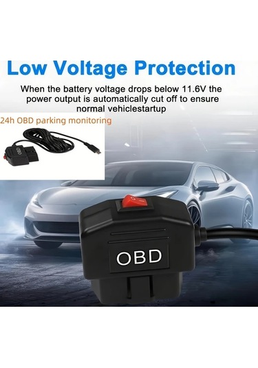Xuweiwei Usb Mini Interface Obd2 Adaptör 35 Metre Usb C Obd2 Kablosu 24 Saat Kamera Şarj Aleti 12-24v 5v3a