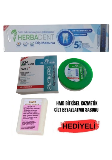 Bitki Özlü Diş Macunu-diş Beyazlatma Tozu-3'lü Diş Fırça-cilt Be