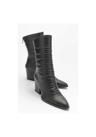 Luvishoes Luvi Shoes Laval Siyah Cilt Kadın Bot Sıyah Cılt