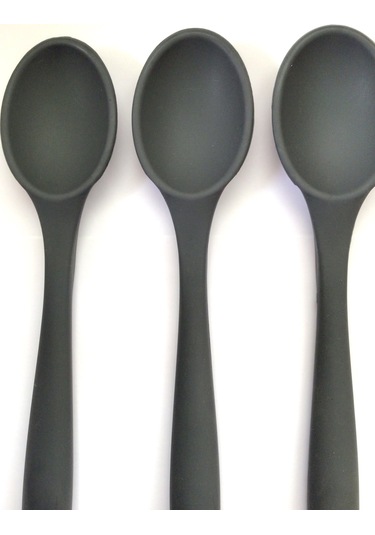 Pink Rose Silikon Kaşık Antrasit 3'lü