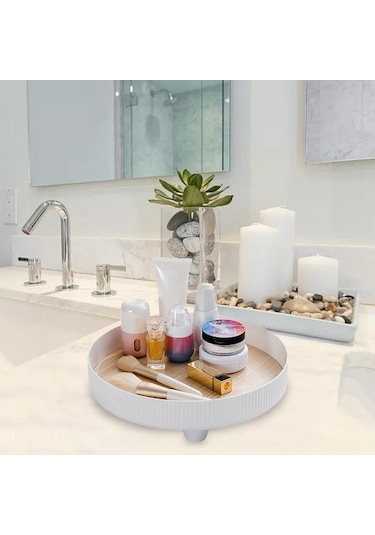 Suntek Vanity Tepsi Takı Yatak Odası Dresser Parfüm Beyaz Beyaz