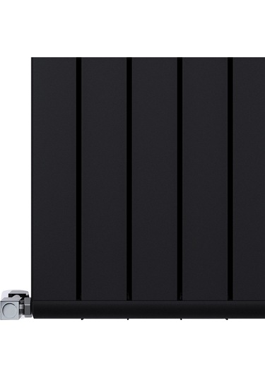 1800x392mm Armoni Dikey Alüminyum Radyatör Silk Patern Black Pütürlü Siyah