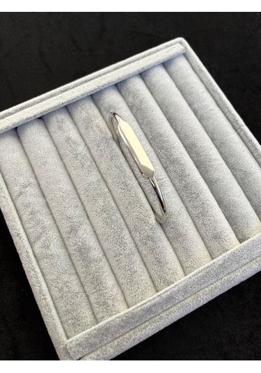 Gümüş Renk Spotfy Unisex Baskısız Ayarlanabilir Bileklik Kelepçe Gümüş