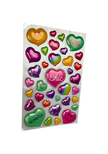 3d Kalpler 35 Parça Sticker Seti Ve 140 Harf Çıkartma Seti