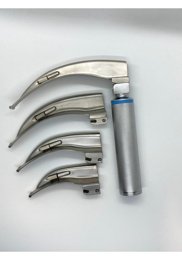 Lambalı Yetişkin Laringoskop Set 4 Blade Macintosh Eğri