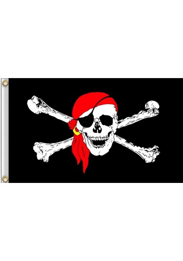 60x90cm Korsan İskelet Bayrağı For Hat Knife And Fork For Bald Eye Mask For Red Headscarf