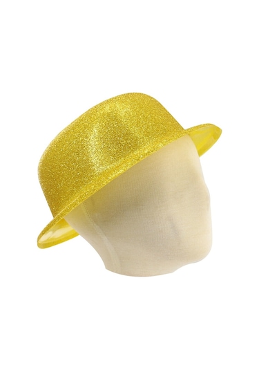 Simli Melon Şapka, 27cm X 7cm X 1 Adet - Altın