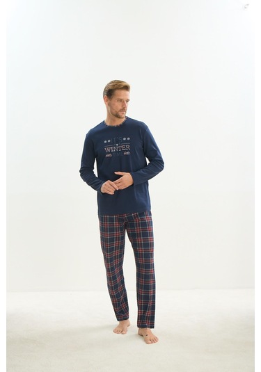 Erkek Uzun Kol Lacivert Pijama Takım C1t2n5o9 001