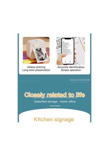 Xiyyadms Bluetooth Termal Yazıcı - Telefonla Kablosuz Etiket Ve Fotoğraf Baskı Makinesi