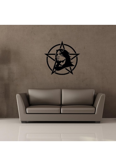 Rockçı Genç Folyo Sticker 40cm Uzunluk Siyah