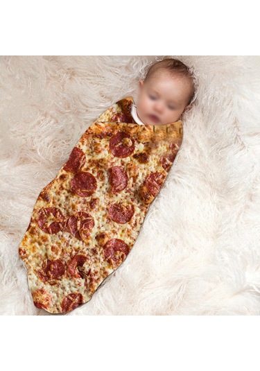 Hombey 3d Pizza Desenli Multifonksiyonlu Battaniye - 152cm Çaplı, Poliester, Ev/plaj/doğa Kullanıma Uygun Diğer