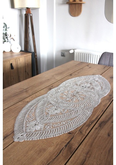 Dantel Kordon Örme Detay Masa Runner Fiskos Örtüsü 100x35 Cm 1006-ortayvrlk 001