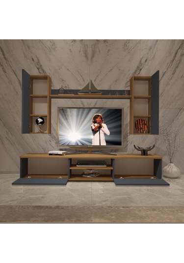 Decoraktiv Eko 7 Mdf Dvd Tv Ünitesi Tv Sehpası Pera - Antrasit