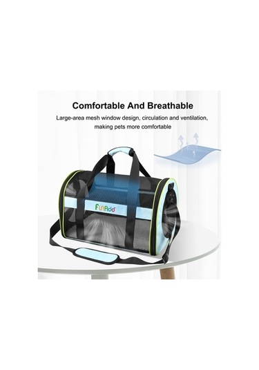 Dm Cbtx Funadd Pet Seyahat Taşıma Çantası - Omuz Askılı Katlanabilir Tote Mavi