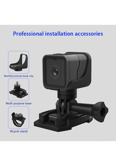 Monyee Wifi Bağlantılı 1080p Su Geçirmez Bisiklet Kamerası - 150 Geniş Açılı Lens Siyah