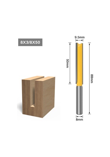 Maiyame Uzun Uçlu 8'li Doğru Bıçak Seti - Yuva Açma, Kenar Düzenleme Ve Profesyonel Kesim İşleri İçin Esnek Ve Dayanıklı Araç