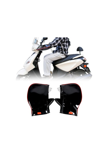 Dianziye Motorcycle Eldivenleri Kışlık Siyah Deri Isı Saklama Rüzgar Engeli Su Geçirmez Sürüş Eldivenleri