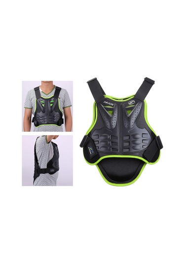 Suntek Dirtbike Green M Için Motosiklet Koruma Yeleği Omurga