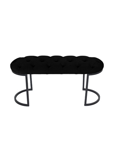 Elısse Siyah Model- Oval Metal Ayak 100 Cm Bench&koltuk&puf-yatak Odası Önü&ucu Puff&oturak