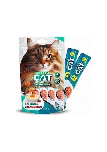 Eurogold Cat Somonlu Kızılcıklı Yetişkin Kedi Ödül Maması 5 x 15 G