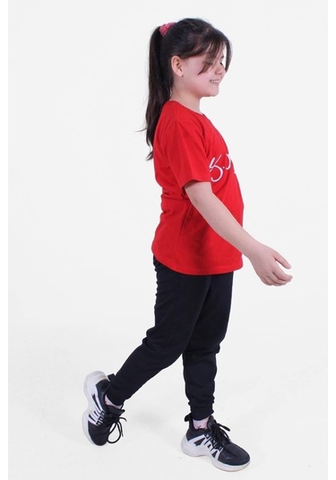 Fyk Kids Atatürk-ımza-bayrak Baskılı Unisexs Takım Kırmızı - İmza Kırmızı