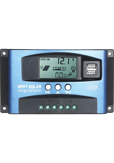 Springsun Mppt Akıllı Lcd Ekranlı Güneş Şarj Kontrol Cihazı, Çift Usb 5v/2a , 12v/24v Otomatik Tanıma