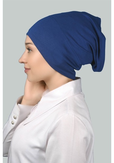 Altobeh Hazır Pratik Geçmeli Uzun Boru Tesettür Bonesi -  Açık Kot