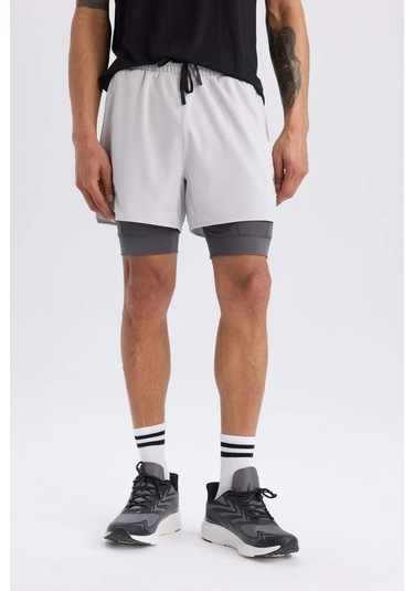 DeFactoFit Slim Fit Dar Kesim Sporcu Taytlı Şort E2760AX25SMGR184