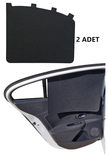 Oto Güneşlik Perde Yan Cam Güneş Önleyici 2 Adet Siyah Keçe