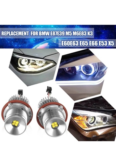 Singree Bmw E87 E39 M5 M6 E83 X3 E60 E63 E65 E66 E53 X5 İçin 20w Led Melek Gözü Ampülü, 6500k Beyaz Işık, Halka/market Aydınlatması, Kolay Kurulum, 2 Adet Seti Gümüş