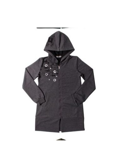 Toontoy Kız Çocuk Kapşonlu Hırka You Luck Better Varak Baskılı Haki