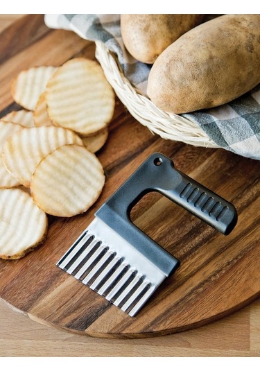 Createtech Küçük Dalgalı Çelik Dilimleyici - 4 İnç Bıçak Dalgalı Dilimleyici