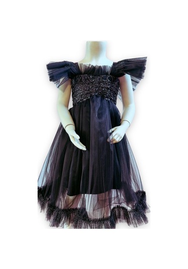 Kız Çocuk Uzun Abiye Elbise-12088-siyah Siyah