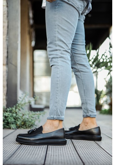 Ch002 Cst Loafer Pelle Erkek Ayakkabı Sıyah Siyah