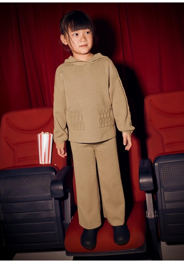 Mayoral Kız Çocuk Triko Pantolon Takım Kahverengi