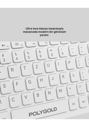 Ergonomik Kablosuz Klavye Mouse Takımı - Tam Boy, Sessiz Güvenilir