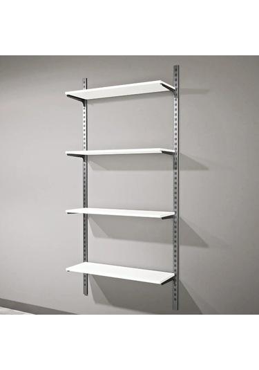 30x90 Duvara Monte Ahşap Raf & Dekoratif Kiler Rafı & Dekoratif Giyim Odası Rafı Siyah