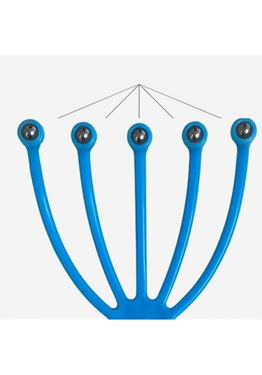 Çok Fonksiyonlu 5 Uçlu Bilyeli Baş Boyun Bacak Kol Masaj Alet Rahatlatıcı Kafa Masaj Aparatı Beyaz