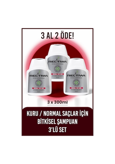 Rectiwa Kuru ve Normal Saçlar için Şampuan 3 x 300 ML