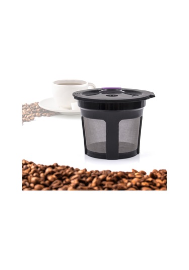 Vkemall Geri Dönüştürülebilir Çelik Filtreli Kahve Kapsülü - Keurıg 2.0 & 1.0 Uyumlu, 6 Adet Siyah Set, Lezzetli Krema İçin Siyah