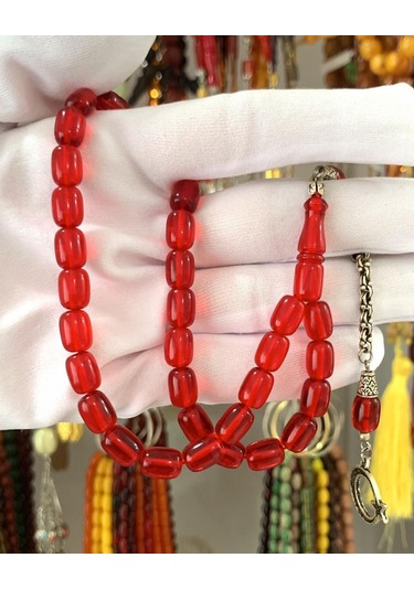 Kapsül Model Kırımızı Ateş Kehribar Tesbih