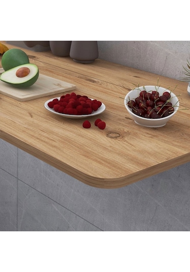 60x110 Cm Sabit Raflı Duvara Monte Kırma Katlanır Mutfak Masası