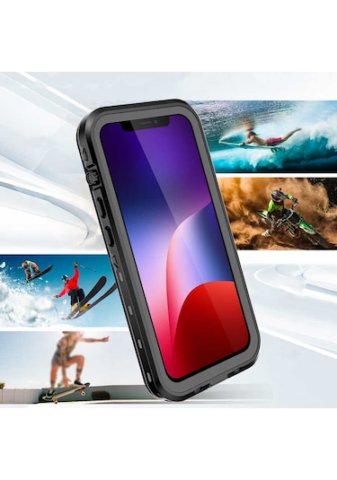 iPhone Uyumlu 13 Kılıf Su Ve Toz Geçirmez 360 Tam Koruma Shockproof Kapak