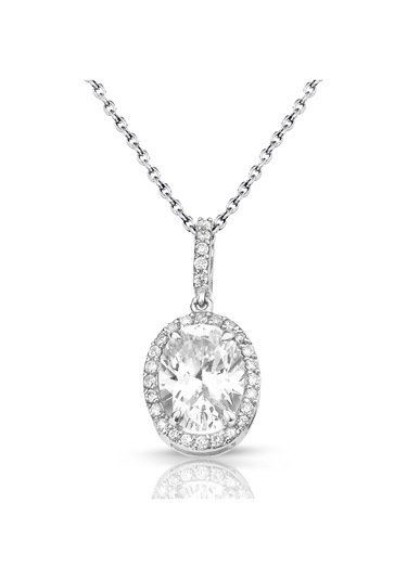 Pırlantalı Beyaz Topaz Kolye