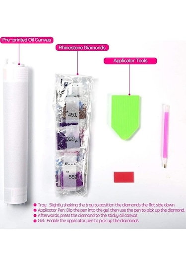 Siyah Beyaz Güçlü Tüy Kanatları 5d Diy Elmas Boyama Mozaik Resim Melek Duvar Dekor 40x50cm